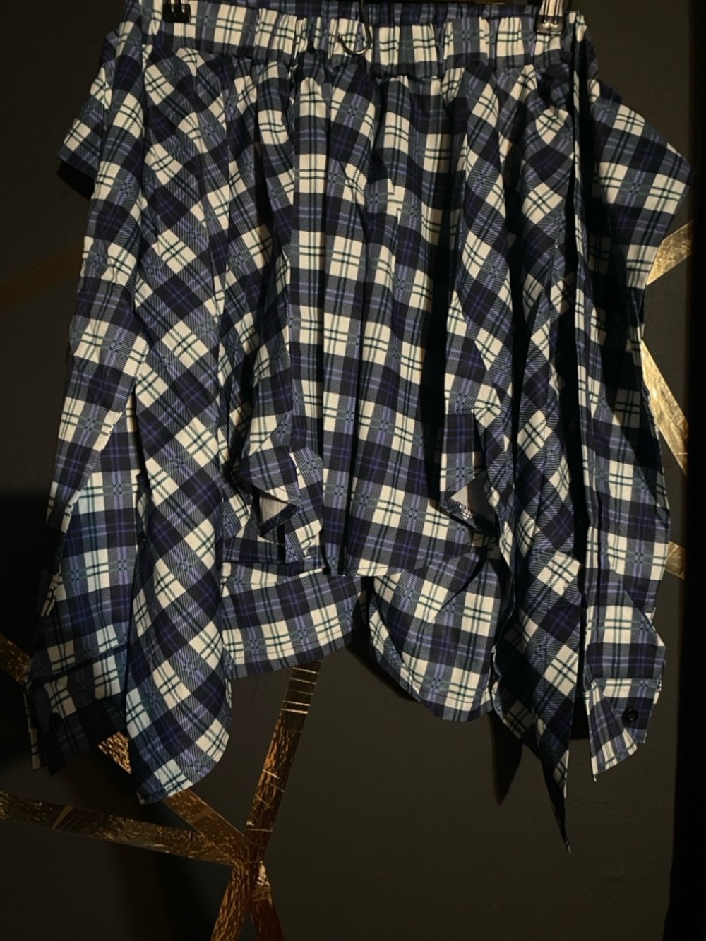 Blue and White Plaid Skirt